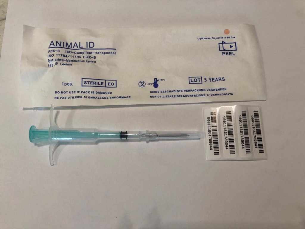 Mikročip s aplikátorem 1,25 x 7mm - ICAR garantovaný kód